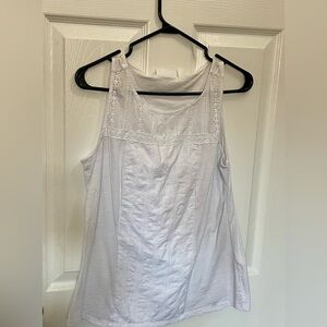 White sleeveless top